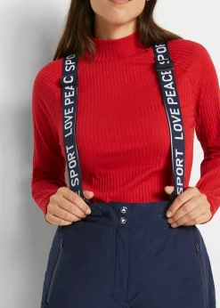 Sale Pantalón térmico funcional de esquí con tirantes desmontables, material impermeable y corte recto Mujer Ropa Térmica|Ropa Para El Aire Libre