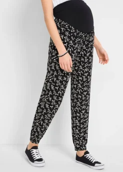 Pantalones premamá con estampado divertido, mezcla de viscosa, loose fit Mujer Premamá