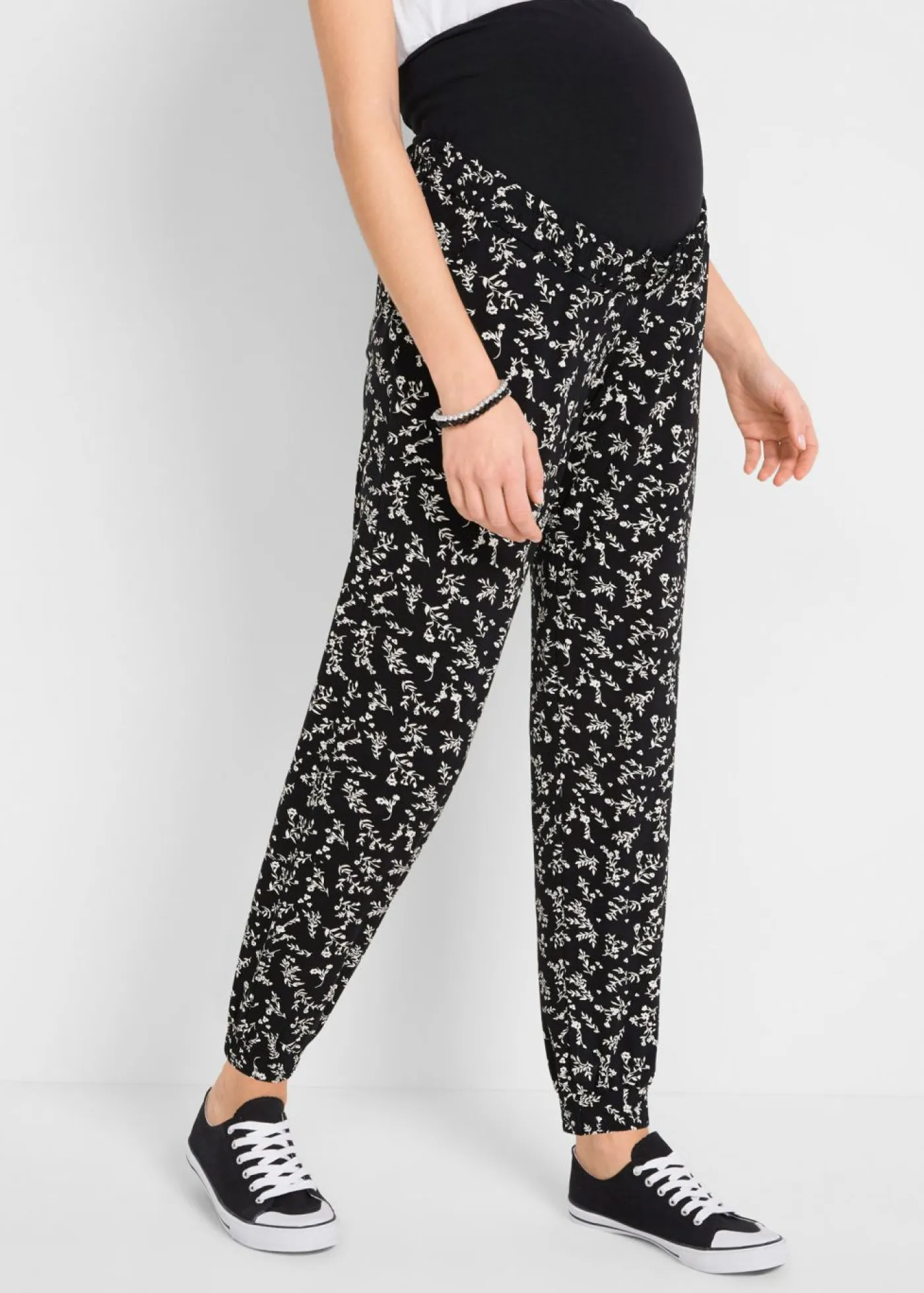 Pantalones premamá con estampado divertido, mezcla de viscosa, loose fit Mujer Premamá