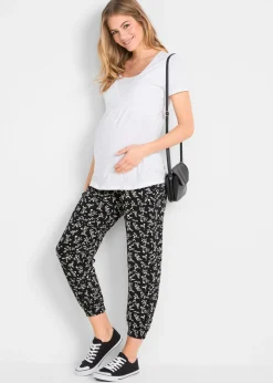 Pantalones premamá con estampado divertido, mezcla de viscosa, loose fit Mujer Premamá
