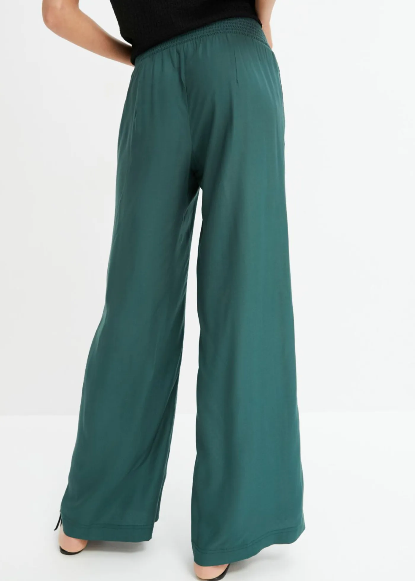 Best Pantalones slip-on de crepé de viscosa fluido Mujer Pantalones