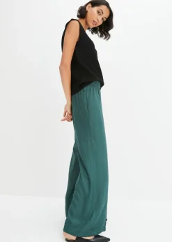 Best Pantalones slip-on de crepé de viscosa fluido Mujer Pantalones
