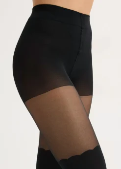 Online Pantis de 70 den con diseño por encima de la rodilla Mujer Medias, Panties Y Calcetines