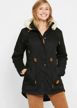 Parka acolchada con ribete de pelo sintético Mujer Chaquetas Y Abrigos
