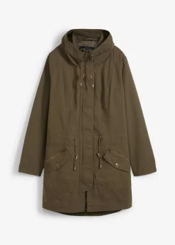 Parka corta de algodón con cuello alto, entallada Mujer Chaquetas Y Abrigos