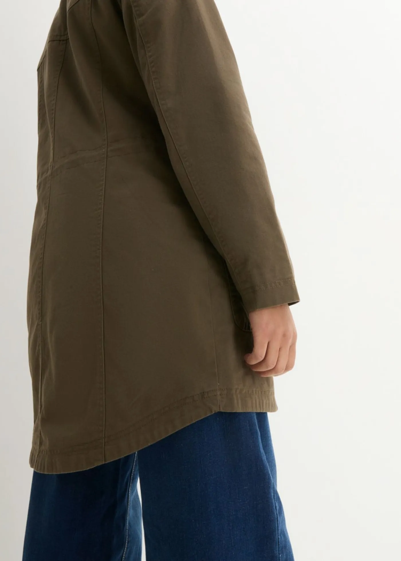 Parka corta de algodón con cuello alto, entallada Mujer Chaquetas Y Abrigos
