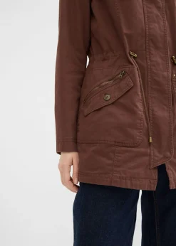 Hot Parka corta de algodón con cuello alto, entallada Mujer Chaquetas Y Abrigos