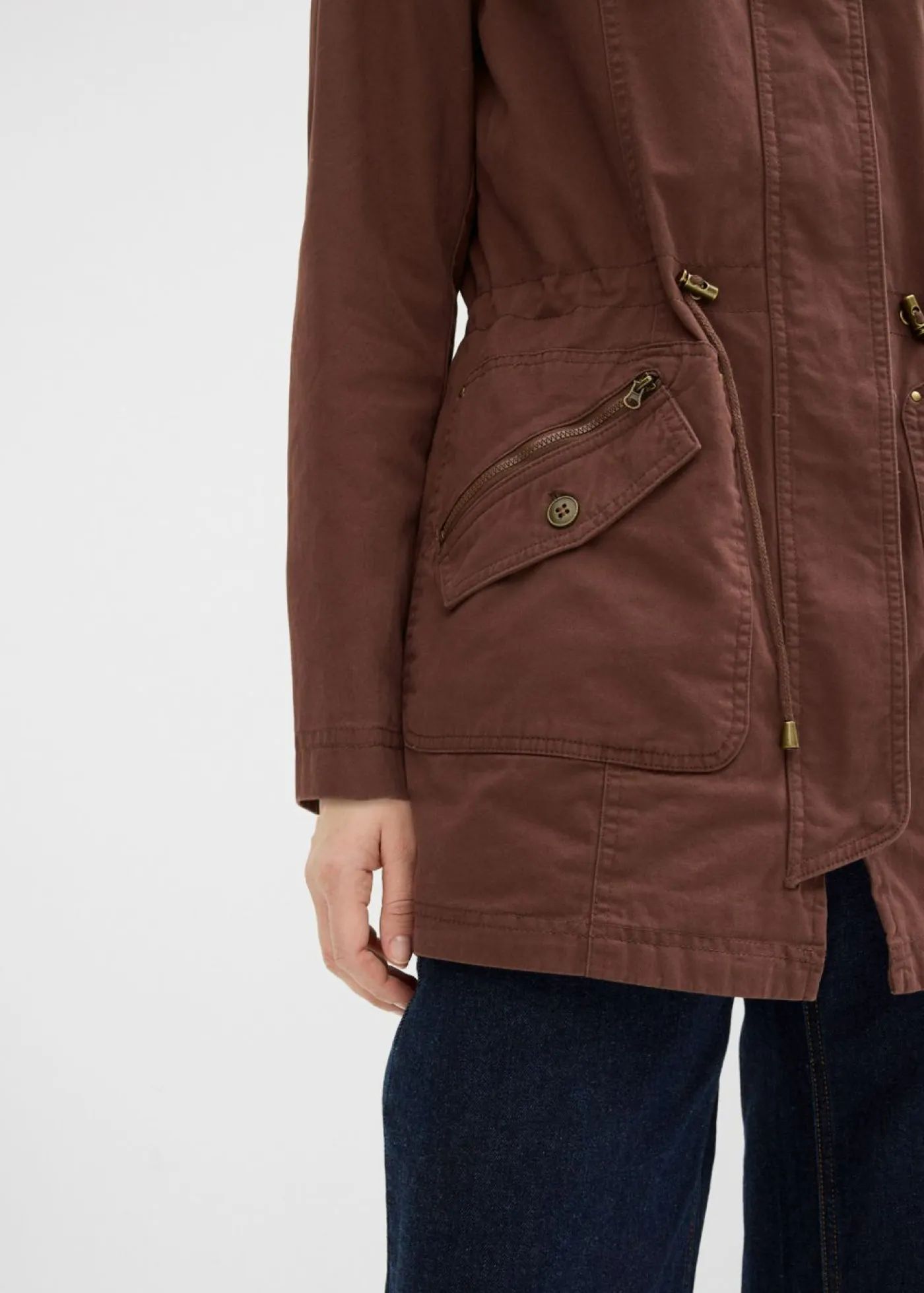 Hot Parka corta de algodón con cuello alto, entallada Mujer Chaquetas Y Abrigos