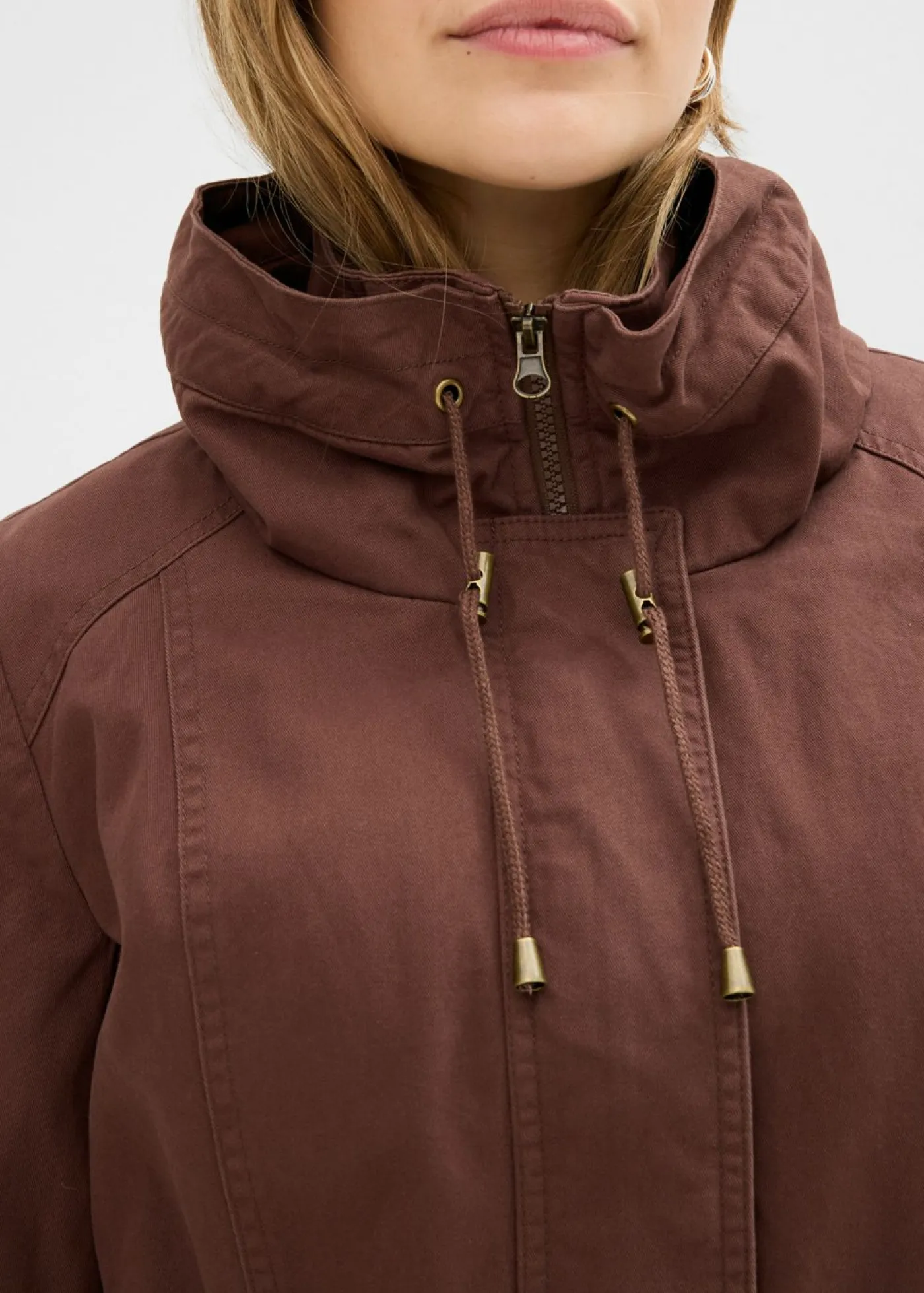 Hot Parka corta de algodón con cuello alto, entallada Mujer Chaquetas Y Abrigos