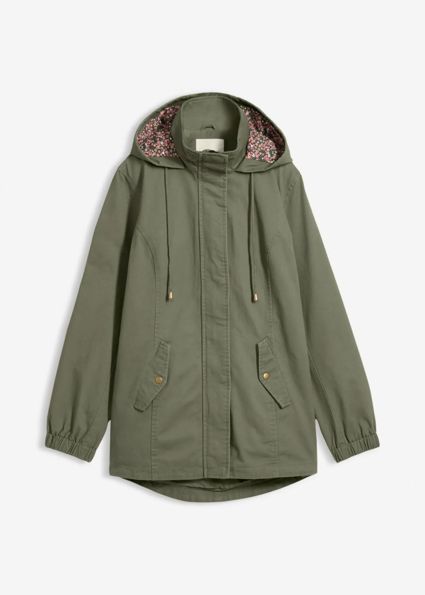 Parka de entretiempo de algodón con capucha estampada Mujer Chaquetas Y Abrigos|Novedades