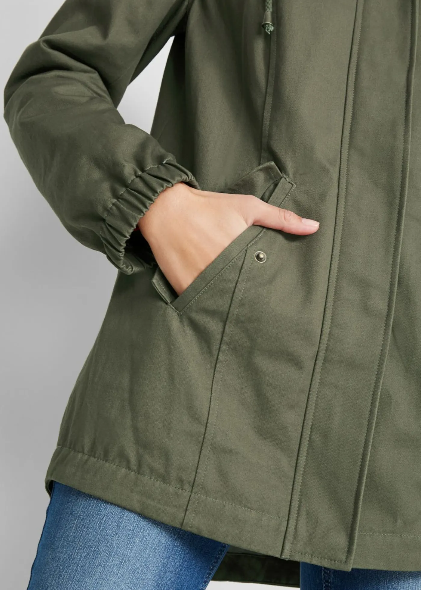Parka de entretiempo de algodón con capucha estampada Mujer Chaquetas Y Abrigos|Novedades
