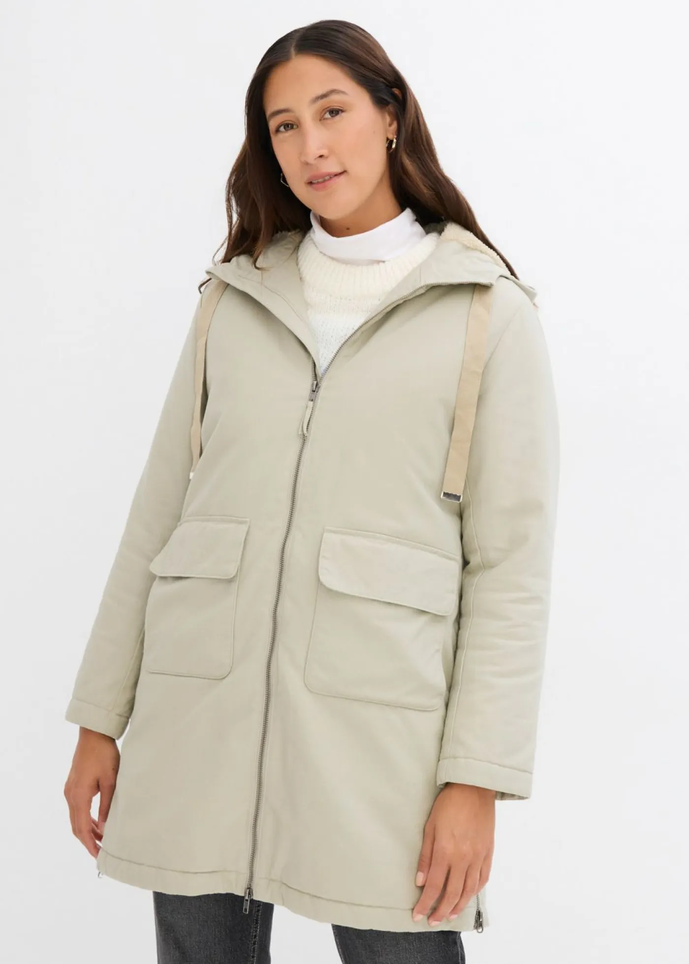 Parka de invierno ancha, con capucha y forro polar Mujer Chaquetas Y Abrigos