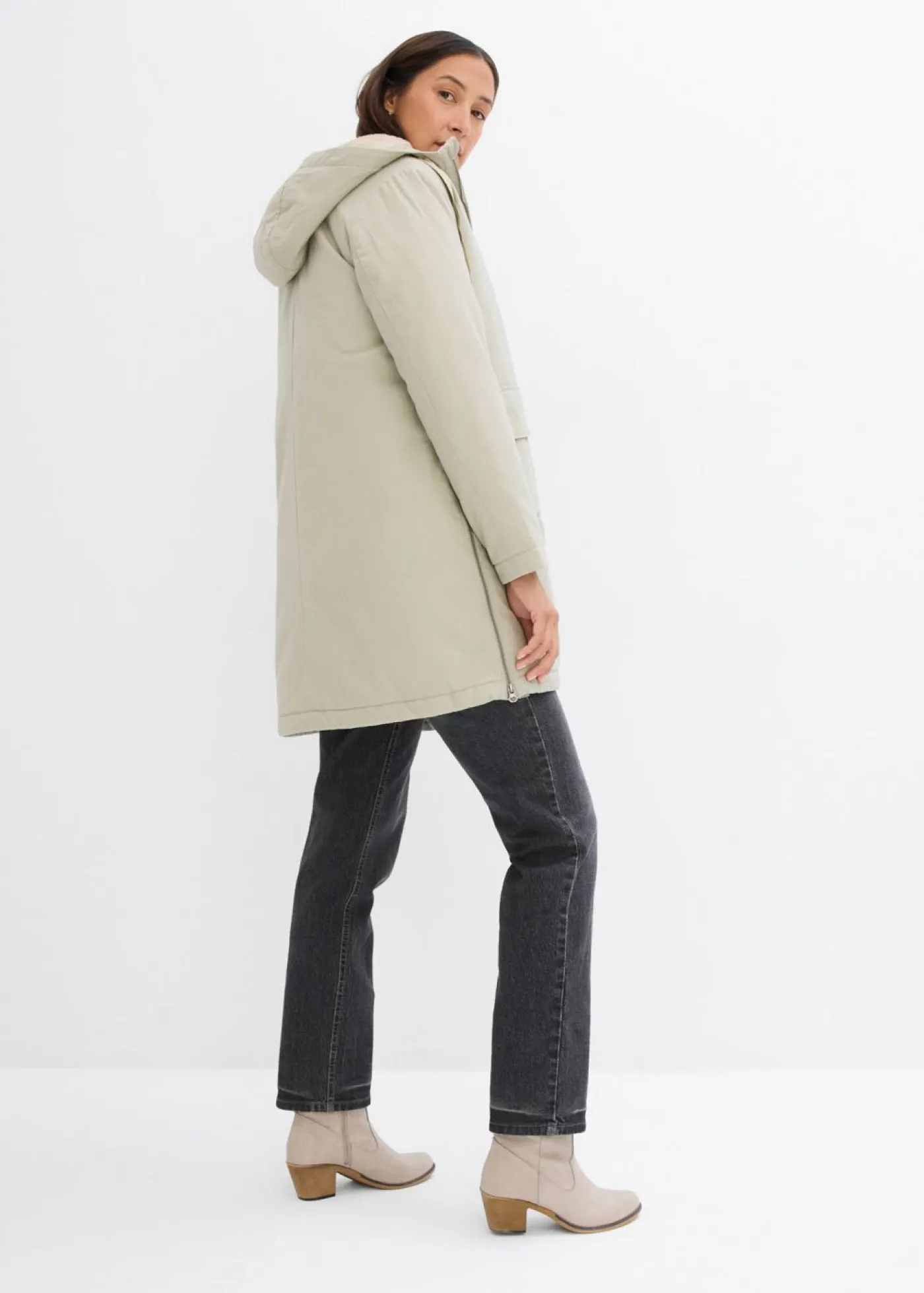 Parka de invierno ancha, con capucha y forro polar Mujer Chaquetas Y Abrigos