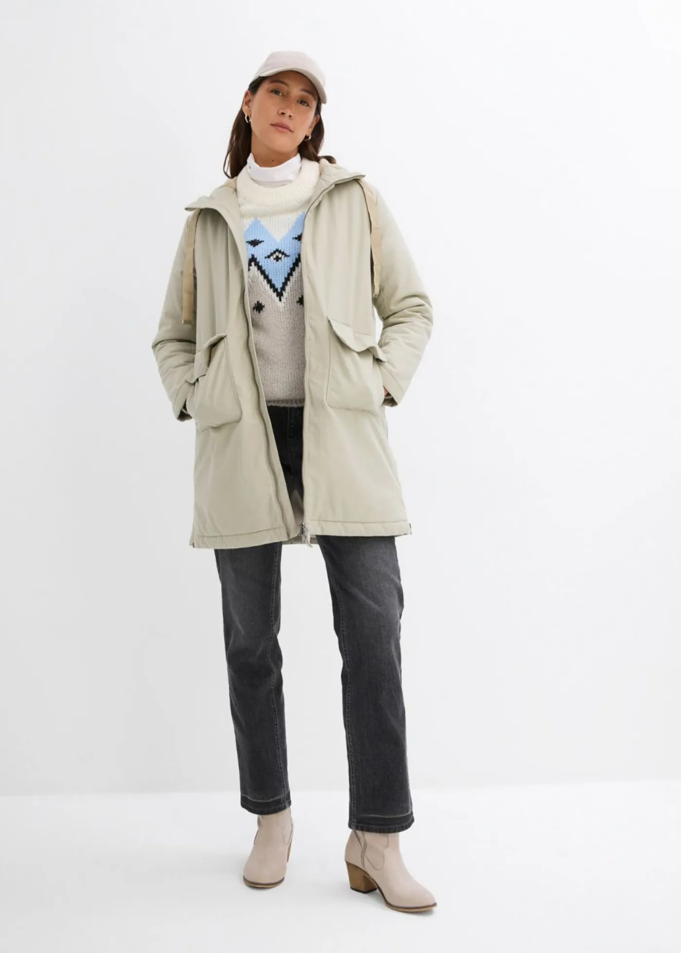 Parka de invierno ancha, con capucha y forro polar Mujer Chaquetas Y Abrigos