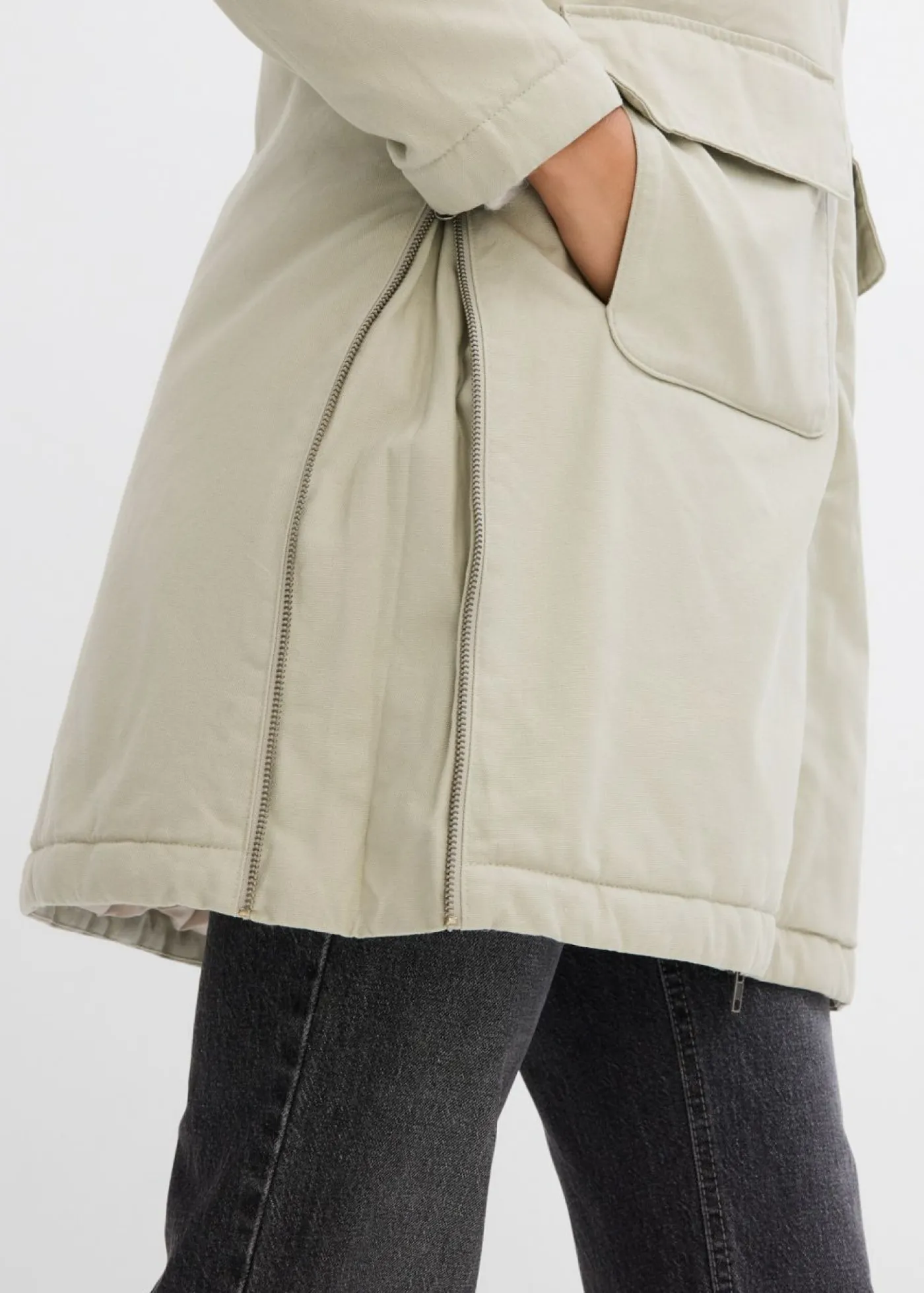 Parka de invierno ancha, con capucha y forro polar Mujer Chaquetas Y Abrigos