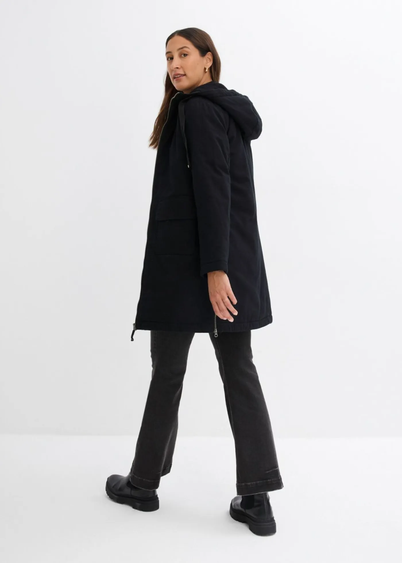 Best Parka de invierno ancha, con capucha y forro polar Mujer Chaquetas Y Abrigos
