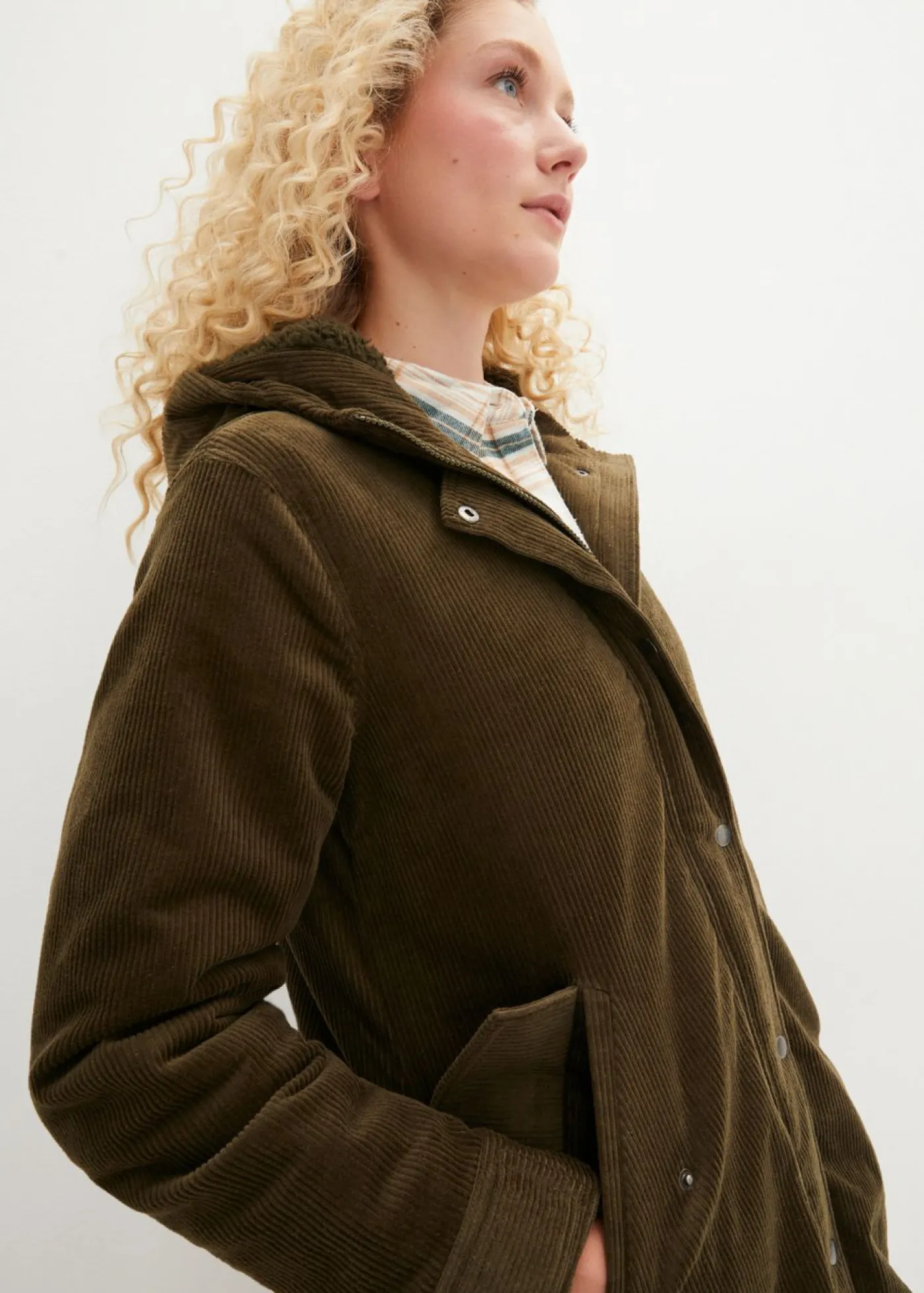 Best Parka de pana con forro suave Mujer Chaquetas Y Abrigos