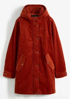 Outlet Parka de pana con forro suave Mujer Chaquetas Y Abrigos
