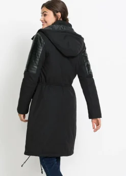 Outlet Parka larga con inserciones de piel sintética Mujer Chaquetas Y Abrigos