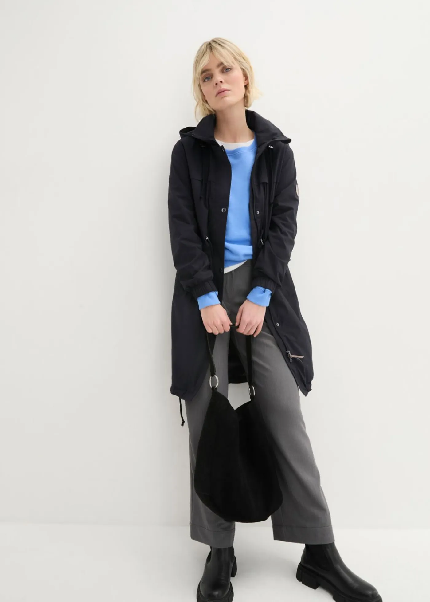 Online Parka tipo gabardina con bolsillos grandes Mujer Chaquetas Y Abrigos