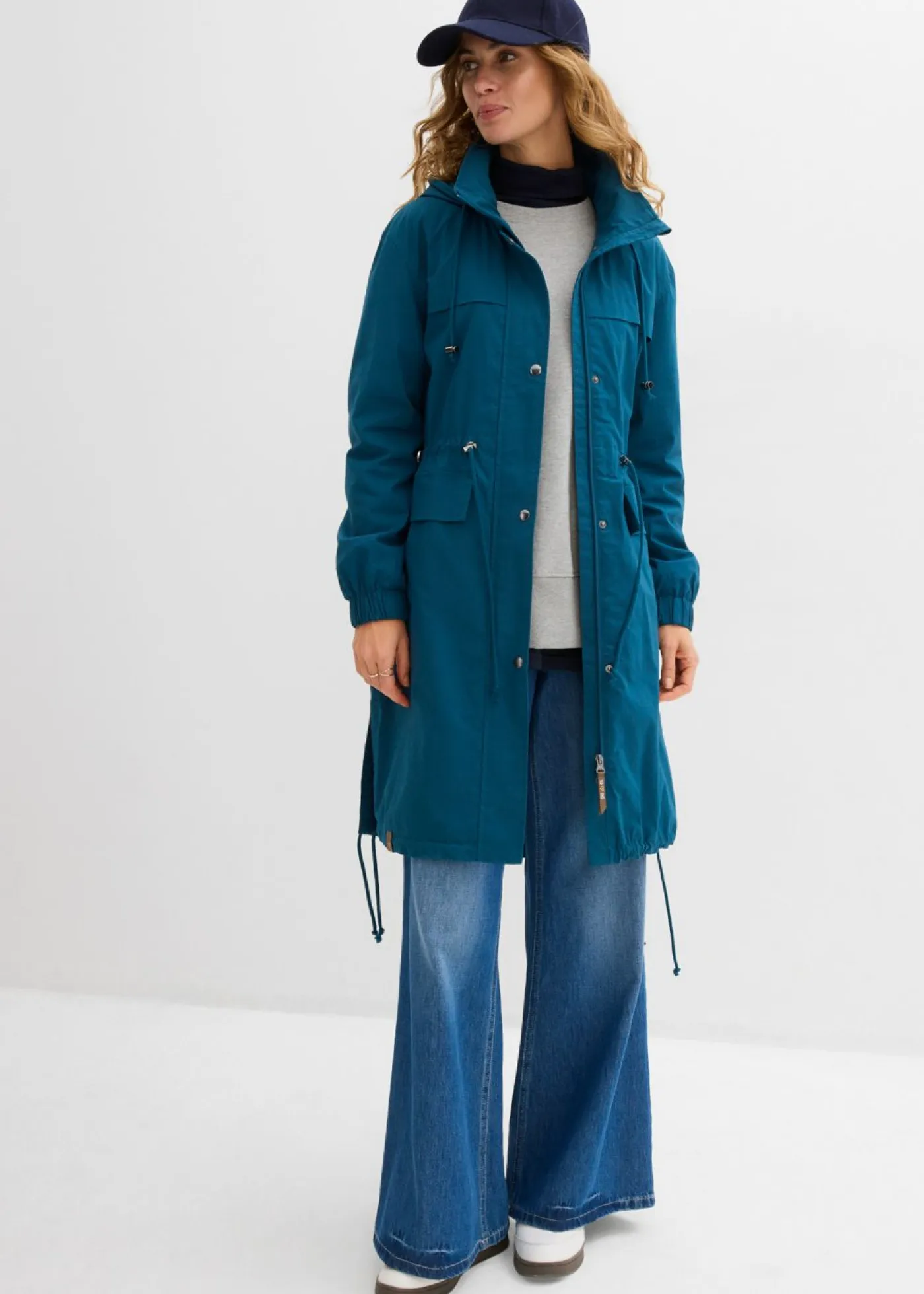 Parka tipo gabardina con bolsillos grandes Mujer Chaquetas Y Abrigos