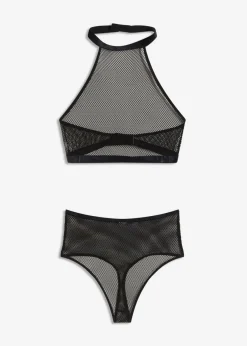 Picardías anudado al cuello + tanga de talle alto (2 piezas) Mujer Lencería Sexy