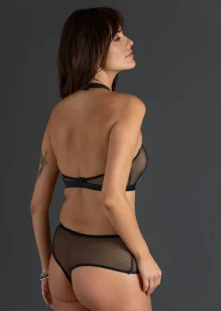 Picardías anudado al cuello + tanga de talle alto (2 piezas) Mujer Lencería Sexy