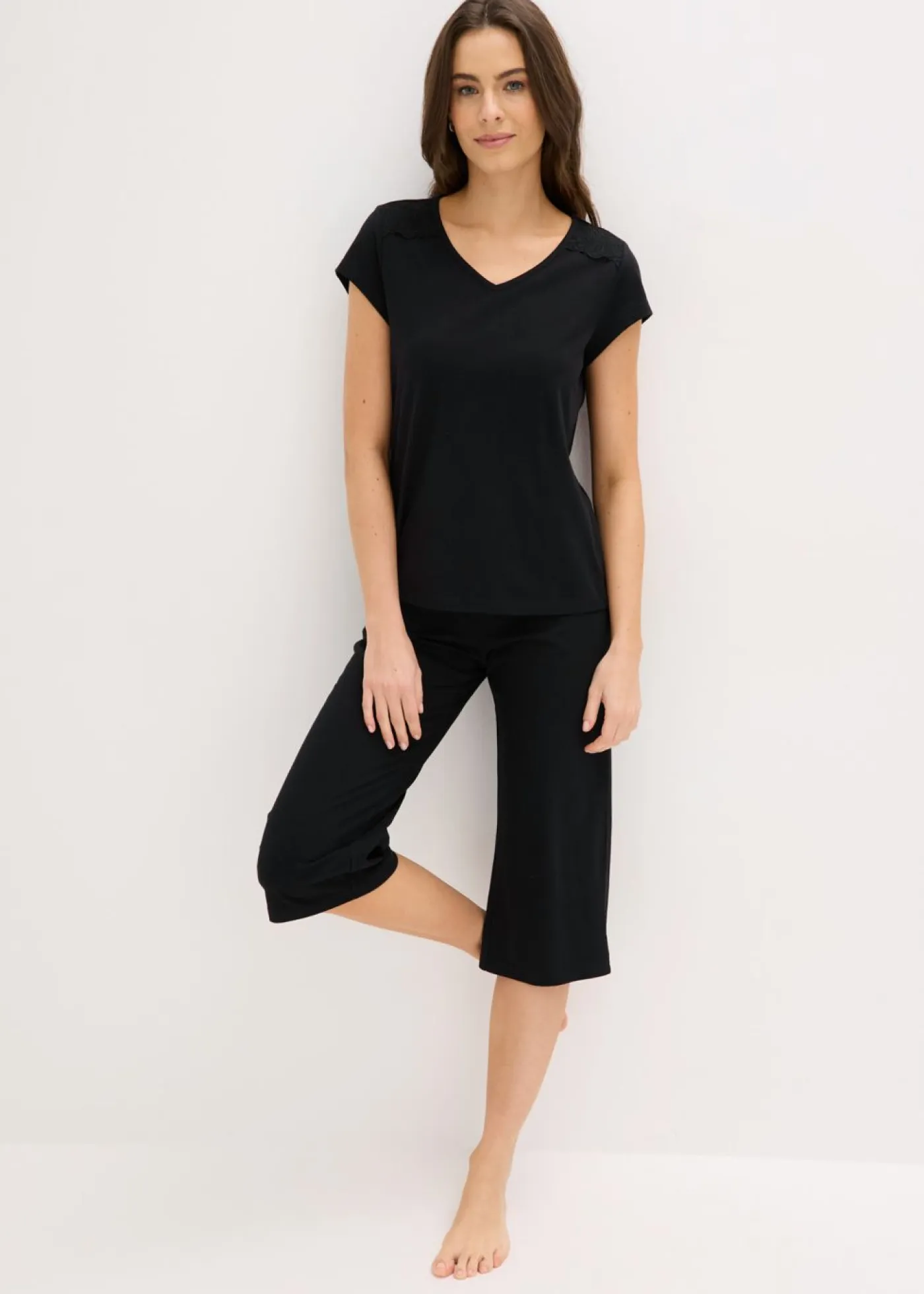 Online Pijama capri con culotte ancho Mujer Ropa Para Dormir