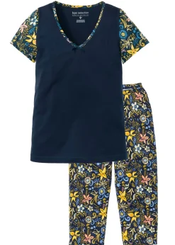 Pijama capri con mangas cortas, de algodón puro Mujer Ropa Para Dormir