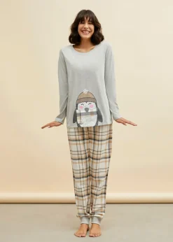 Online Pijama con pantalón de franela Mujer Ropa Para Dormir