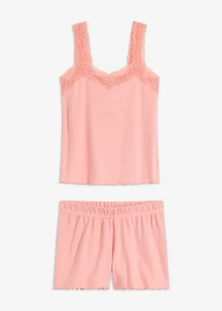Pijama corto con delicado ribete de encaje Mujer Ropa Para Dormir