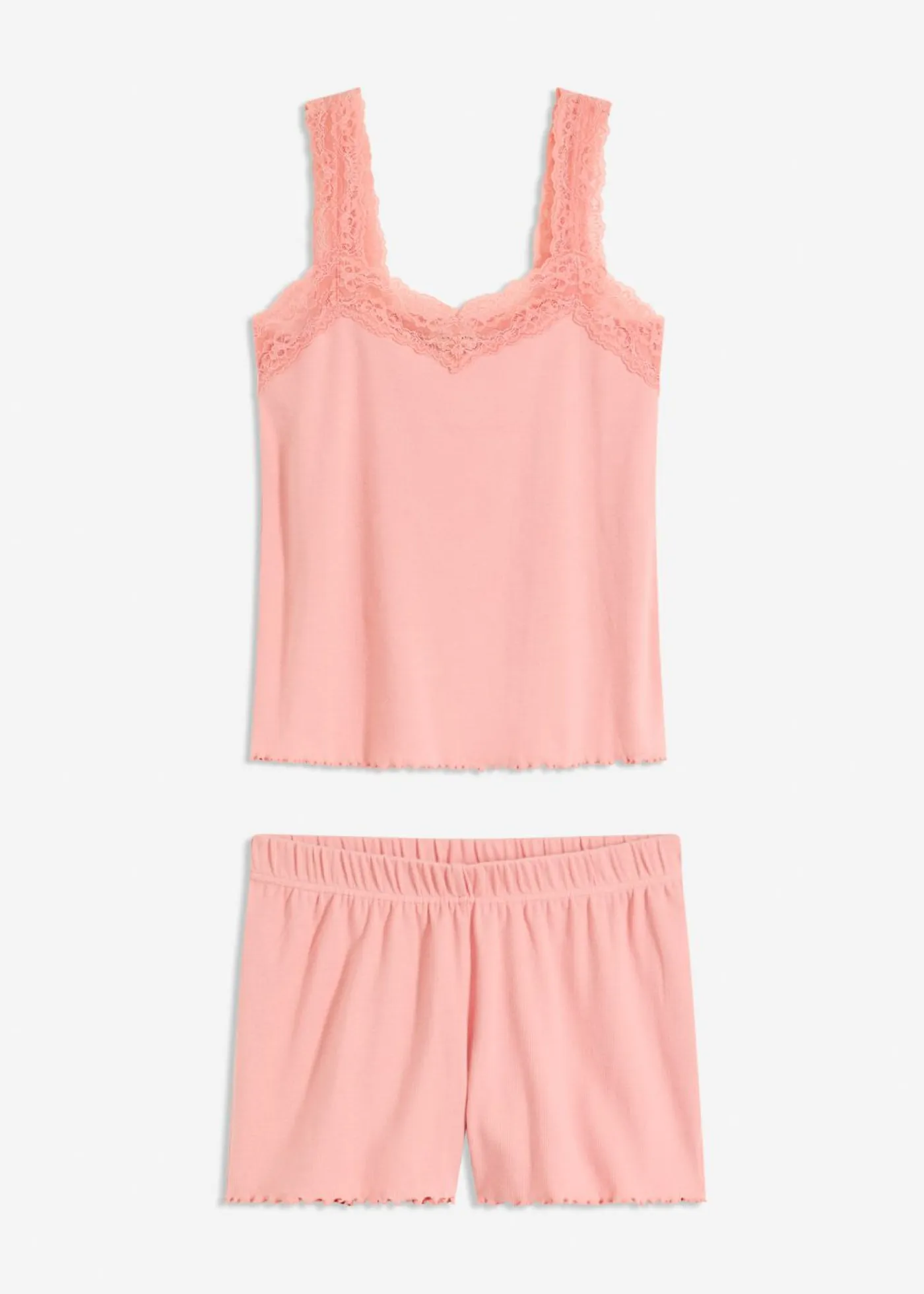 Pijama corto con delicado ribete de encaje Mujer Ropa Para Dormir