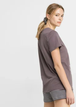 Hot Pijama corto con gomilla para el pelo Mujer Ropa Para Dormir
