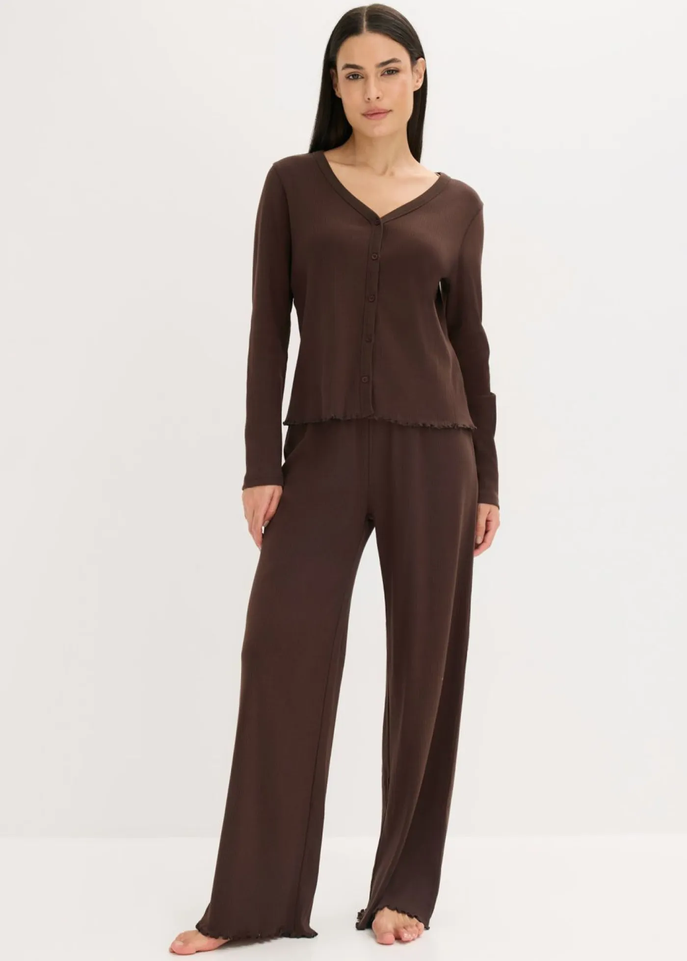 Pijama de canalé con botones Mujer Ropa Para Dormir