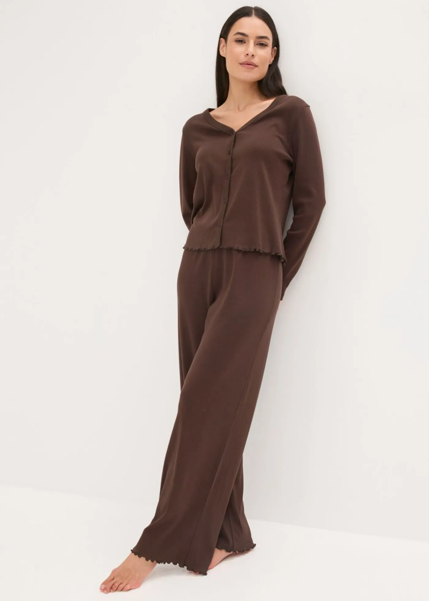 Pijama de canalé con botones Mujer Ropa Para Dormir