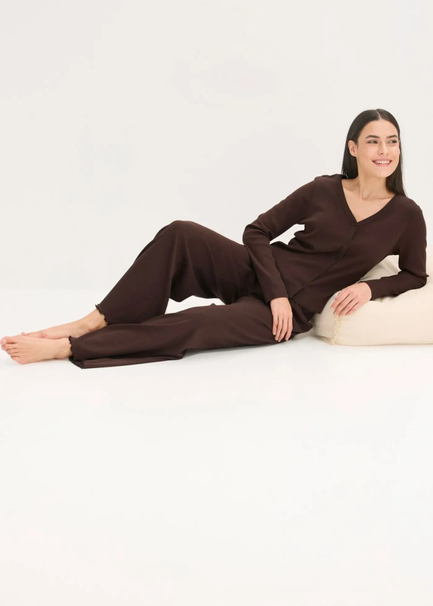 Pijama de canalé con botones Mujer Ropa Para Dormir