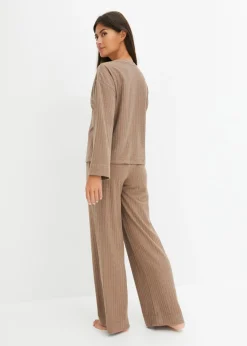 Outlet Pijama de canalé suave con perneras anchas Mujer Homewear|Ropa Para Dormir