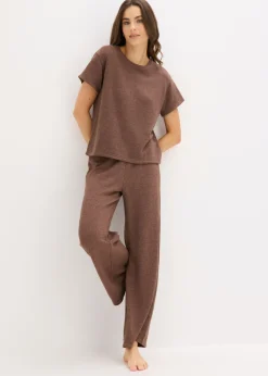 New Pijama de tejido estructurado suave Mujer Homewear|Ropa Para Dormir