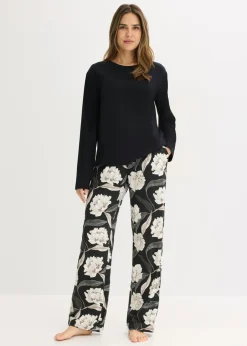 New Pijama de viscosa con perneras anchas Mujer Ropa Para Dormir