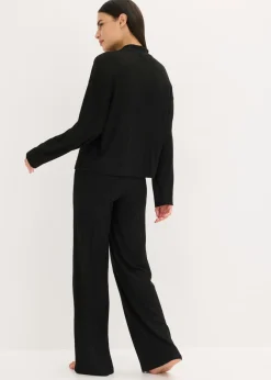 Pijama holgado de punto suave de canalé Mujer Homewear|Ropa Para Dormir