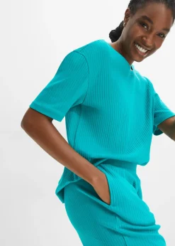 Clearance Pijama loungewear de canalé con culotte Mujer Básicos|Ropa Para Dormir