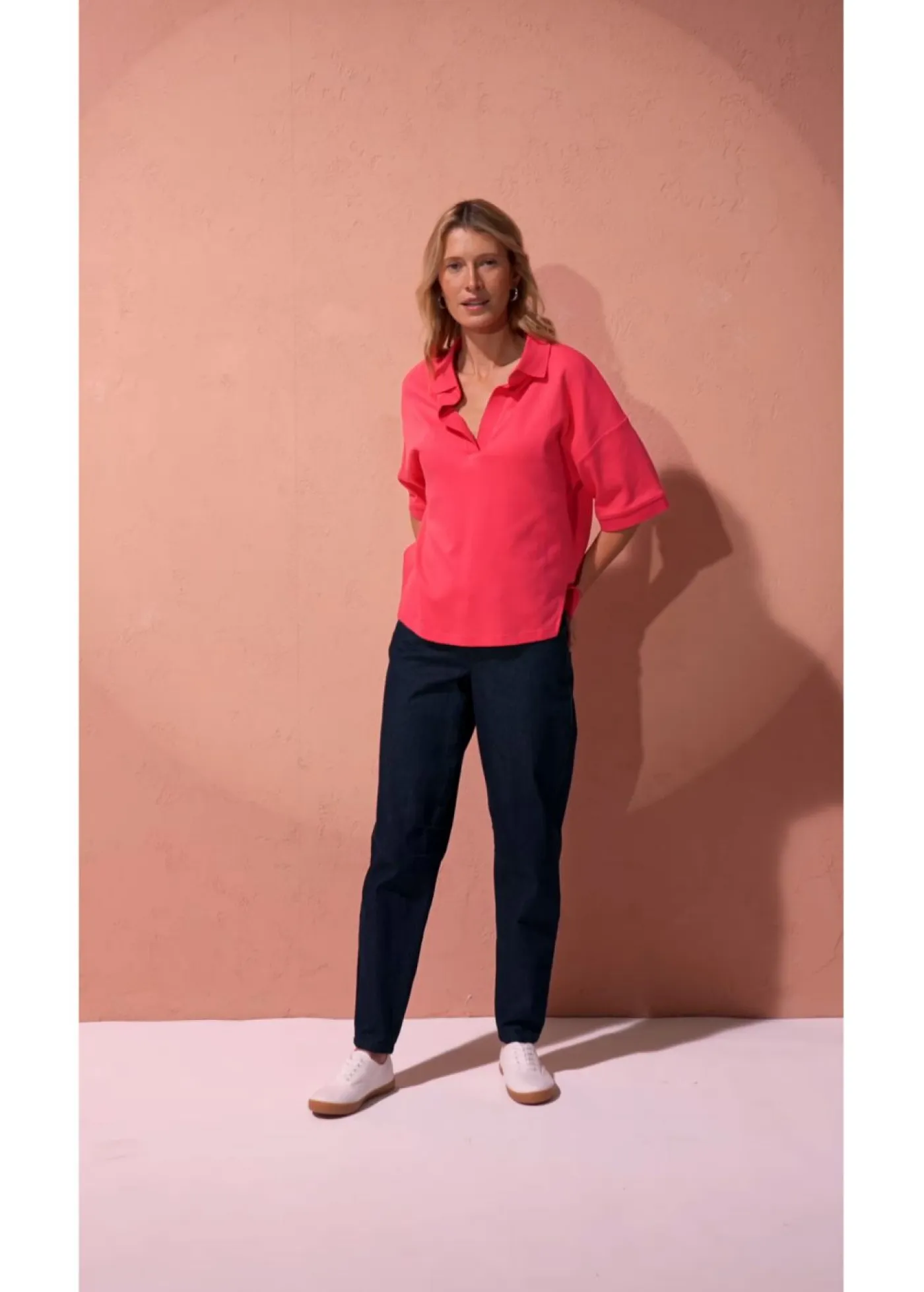Clearance Polo de algodón orgánico puro Mujer Esenciales|Camisetas