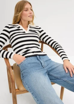 Online Polo de canalé con manga larga Mujer Camisetas