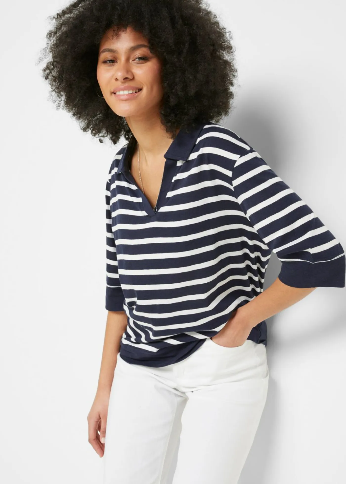 Sale Polo de mezcla de algodón y viscosa Mujer Camisetas