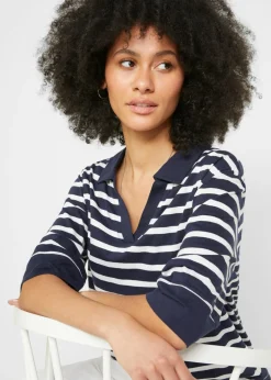 Sale Polo de mezcla de algodón y viscosa Mujer Camisetas