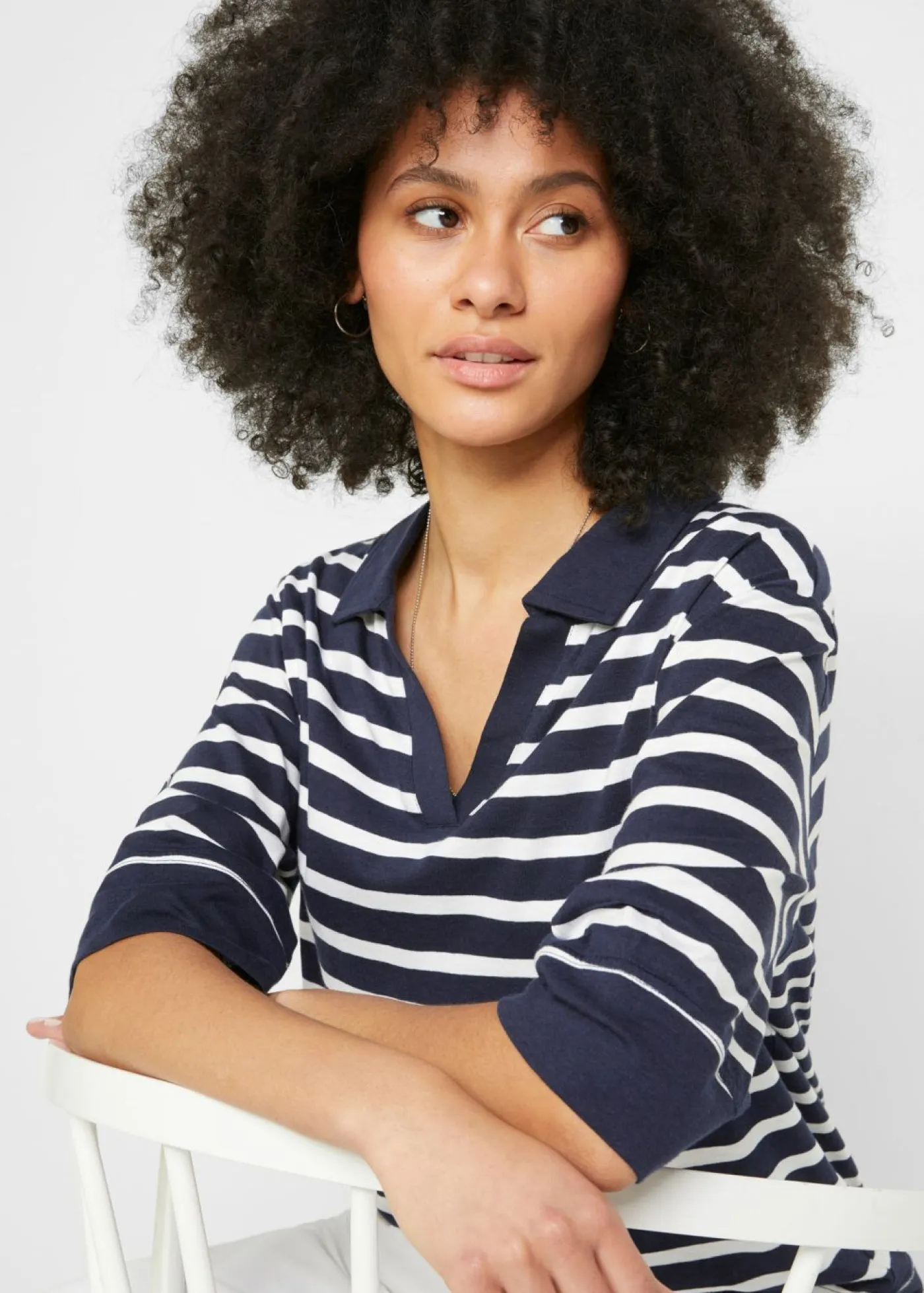 Sale Polo de mezcla de algodón y viscosa Mujer Camisetas