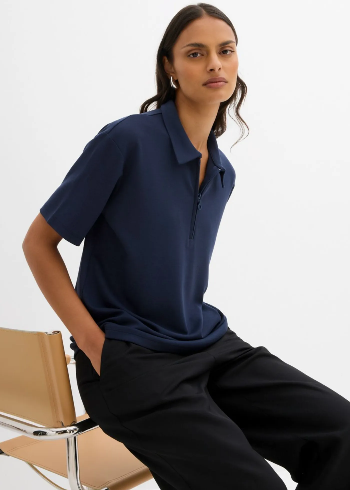 Best Polo de mezcla de viscosa Mujer Esenciales|Camisetas