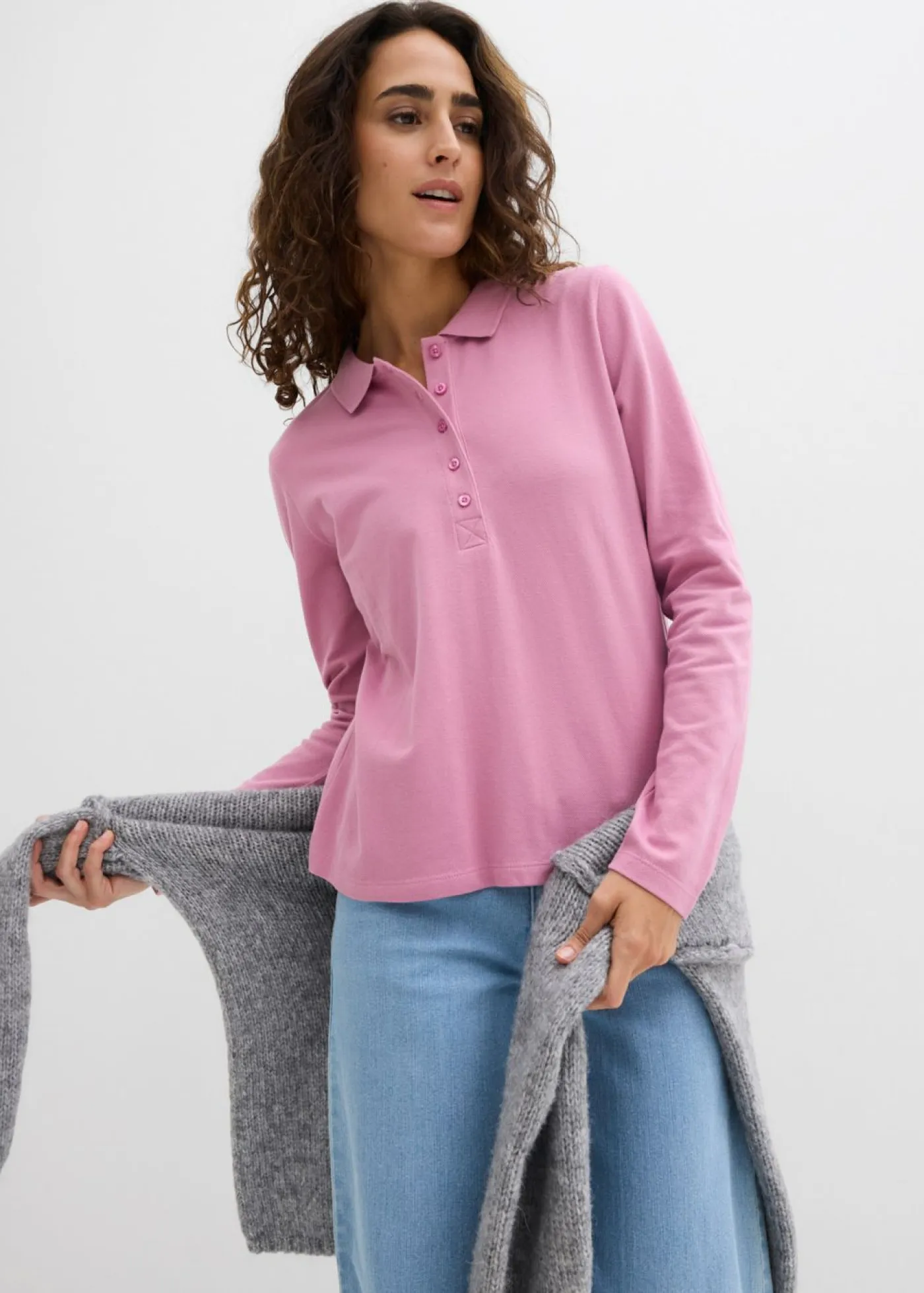 Outlet Polo de piqué de algodón ecológico puro Mujer Básicos|Camisetas