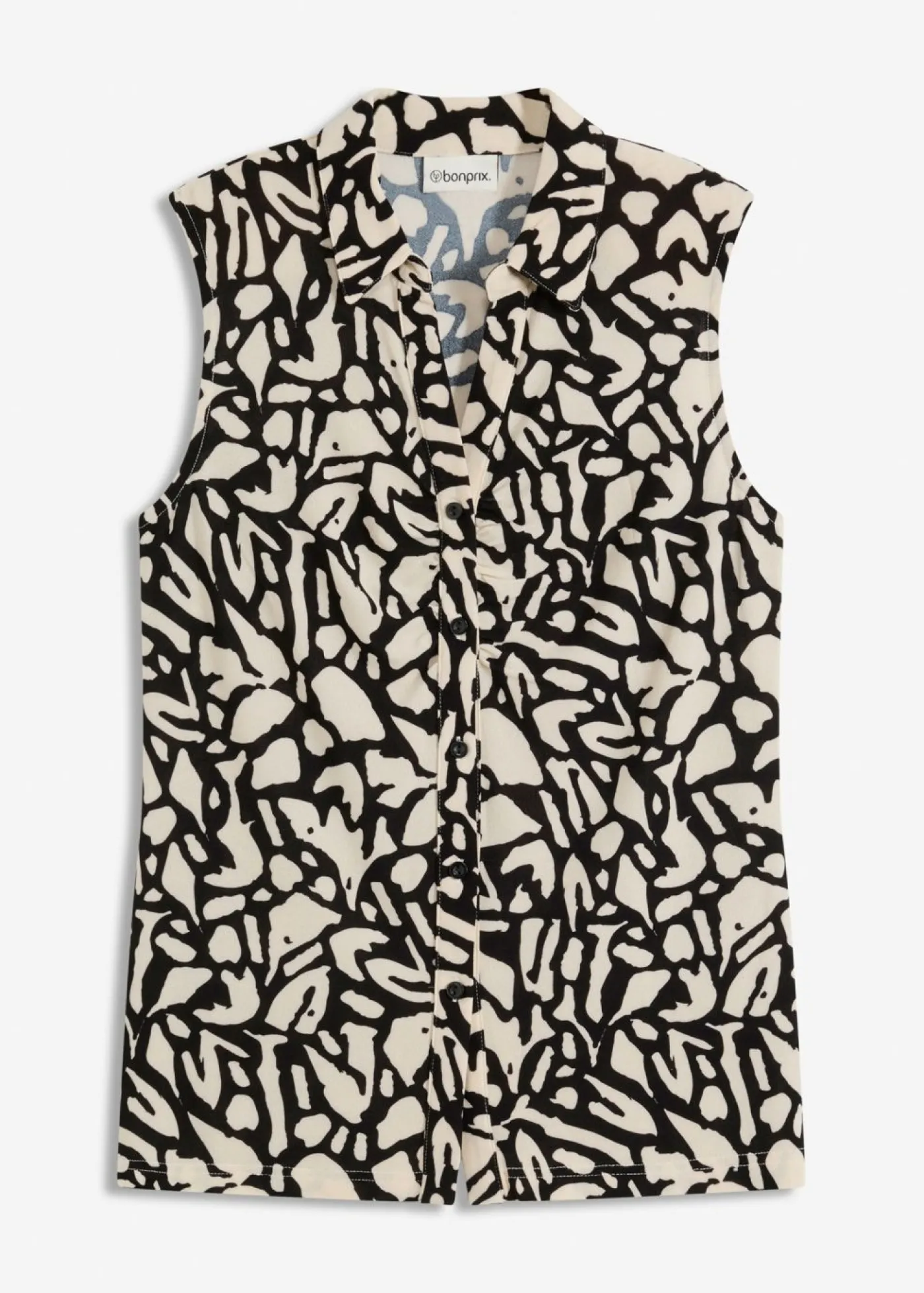 Hot Polo sin mangas con fruncido Mujer Camisetas