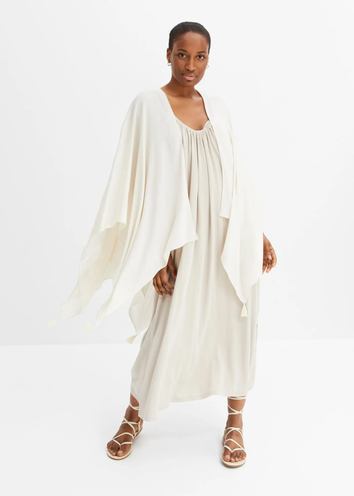New Poncho de verano de viscosa pura Mujer Ponchos|Jerséis